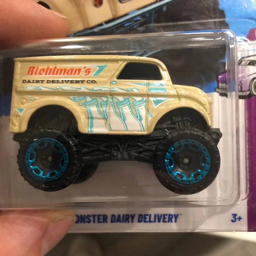Monster Dairy Delivery Toy Car - Cream and Blue